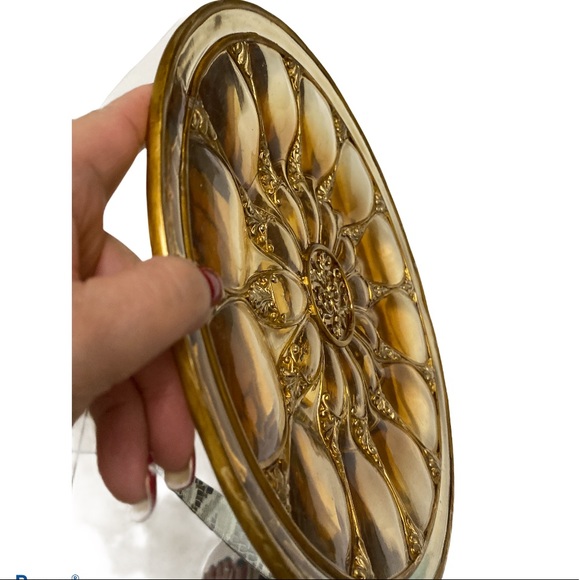 VINTAGE CLEAR&GOLD DECORATIVE WALL PLATE - Picture 5 of 5
